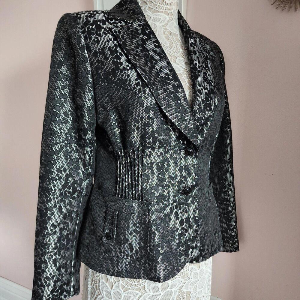 NWOT Black Silver I.N.S.I.G.H.T. Insight New York fun blazer jacket 6